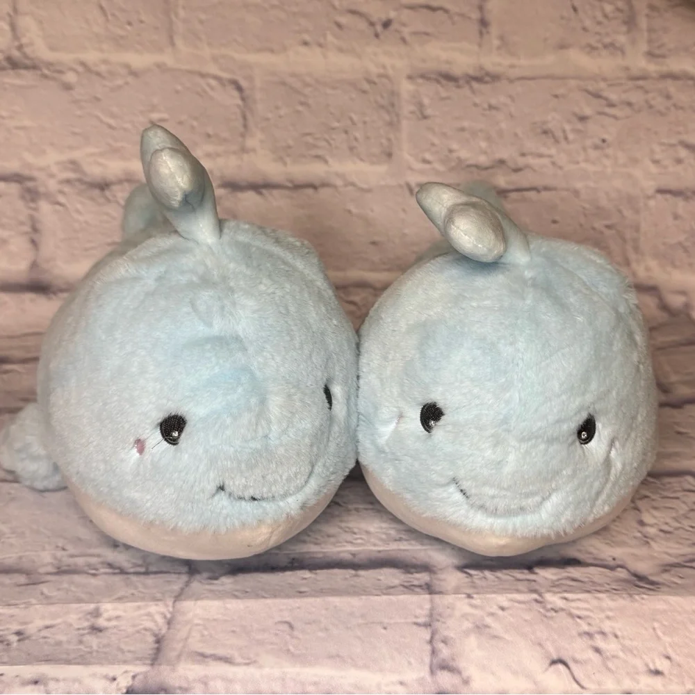Cute Blue Whale Plush Slippers